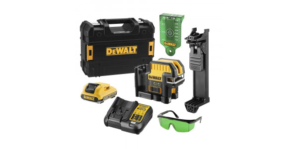 Самовыравнивающийся комбинированный ЗЕЛЕНЫЙ лазерный уровень DeWALT DCE0825D1G