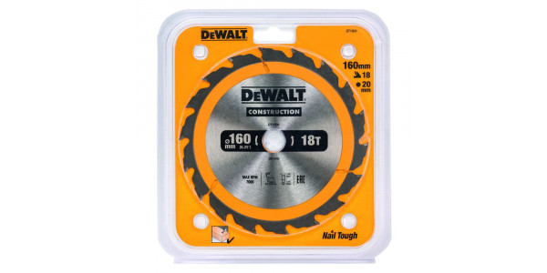 Пильный диск DeWALT CONSTRUCTION DT1931, 160/20 мм.