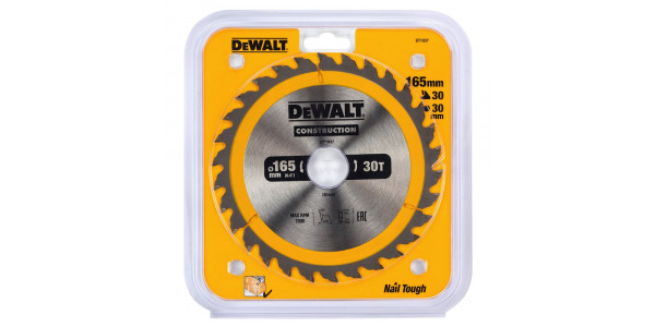 Пильный диск DeWALT CONSTRUCTION DT1937, 165/30 мм.