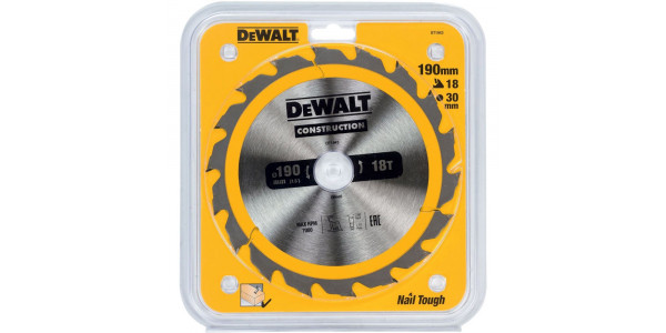 Пильный диск DeWALT CONSTRUCTION DT1943, 190/30 мм.