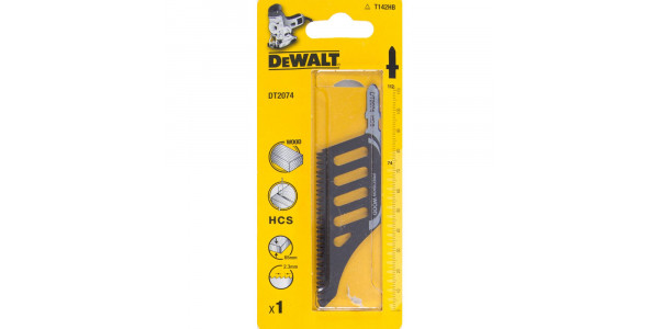 Пилка для лобзика DeWALT DT2074, по дереву из высокоуглеродистой стали, HCS, 112 x 74 x 2.3 x 65