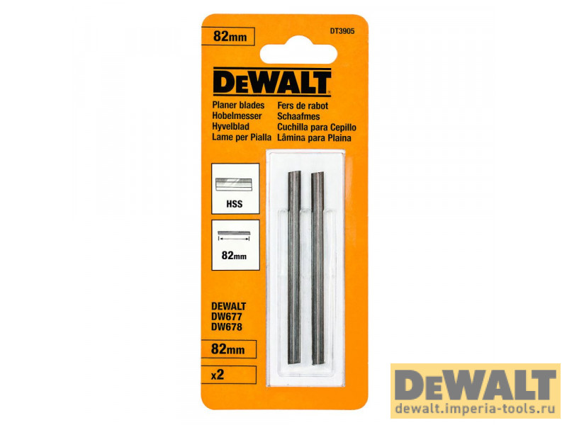 Двусторонние ножи для электрорубанков DeWALT DT3905, (HSS, 82 мм, 1 пара) Двусторонние ножи для электрорубанков DeWALT DT3905, (HSS, 82 мм, 1 пара)