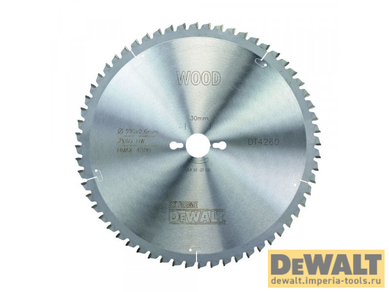 Пильный диск DeWALT EXTREME WORKSHOP DT4260, 305/30 мм.