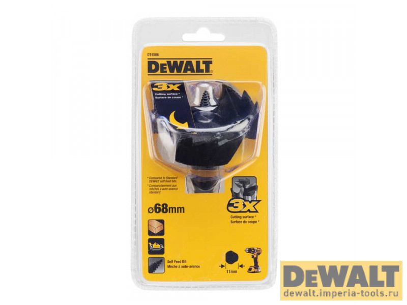Сверло Форстнера по дереву 68 мм, DeWALT DT4586 Сверло Форстнера по дереву 68 мм, DeWALT DT4586