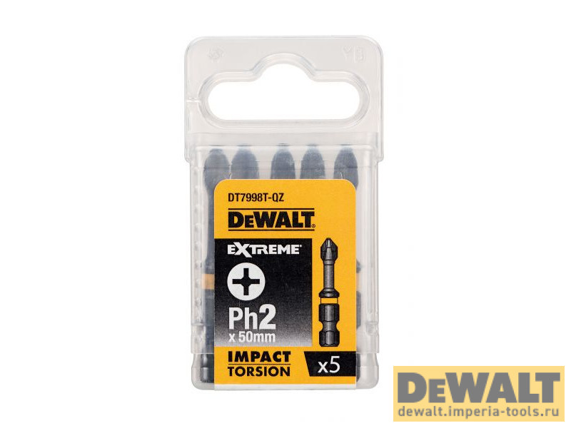 Биты ударные DeWALT DT7998T, IMPACT Torsion, (Ph2, 57 мм, 5 шт.)