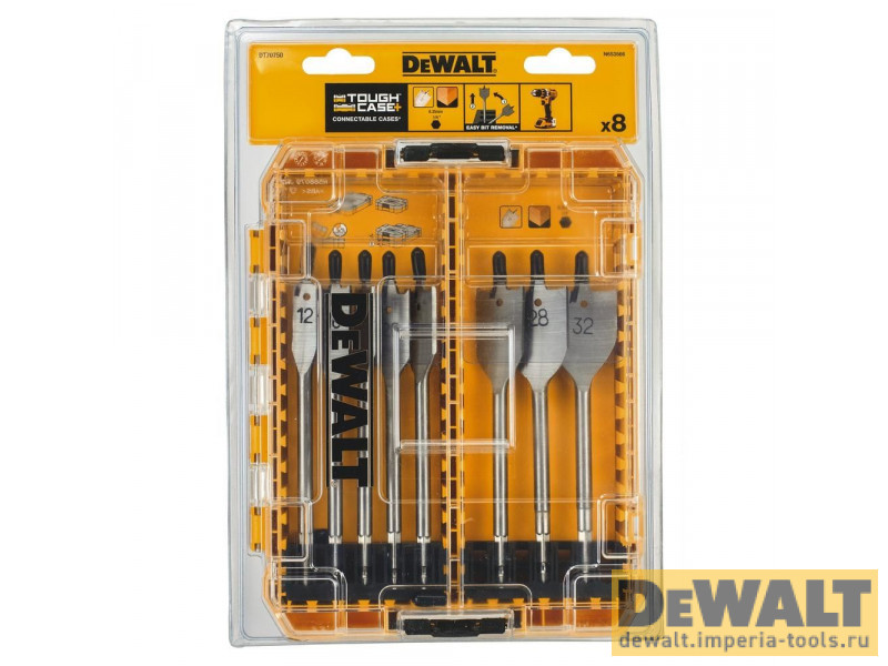 Набор перьевых сверл по дереву DeWALT DT70750,12-32мм, 8шт
