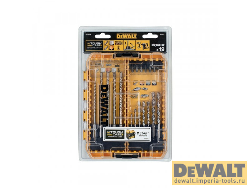 Набор буров, сверл и бит (19 шт.) Extreme DeWALT DT70754