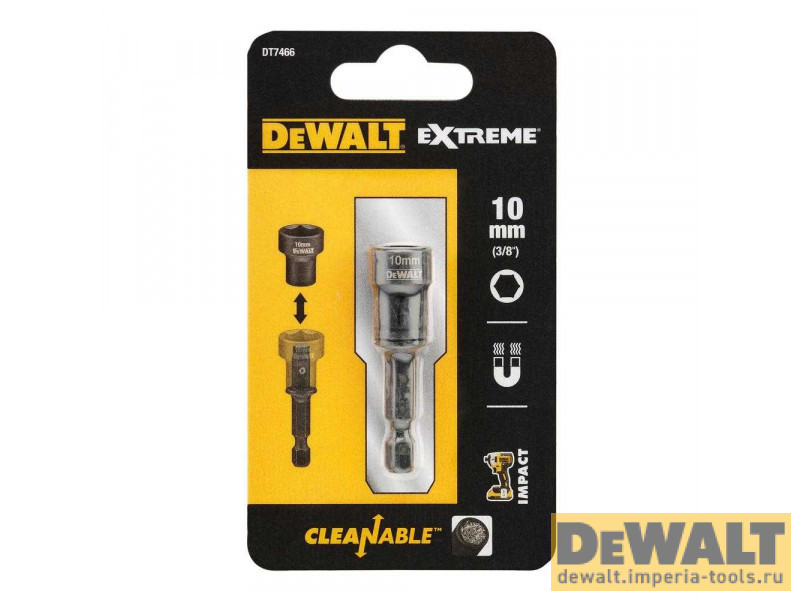 Шестигранная насадка очищаемая DeWALT DT7466, 10 мм