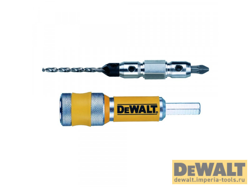 Быстросменный узел DeWALT DT7602, хвостовик, бита Pz2, пилотное сверло с зенкером для шурупов толщиной 5 мм, Flip&Drive