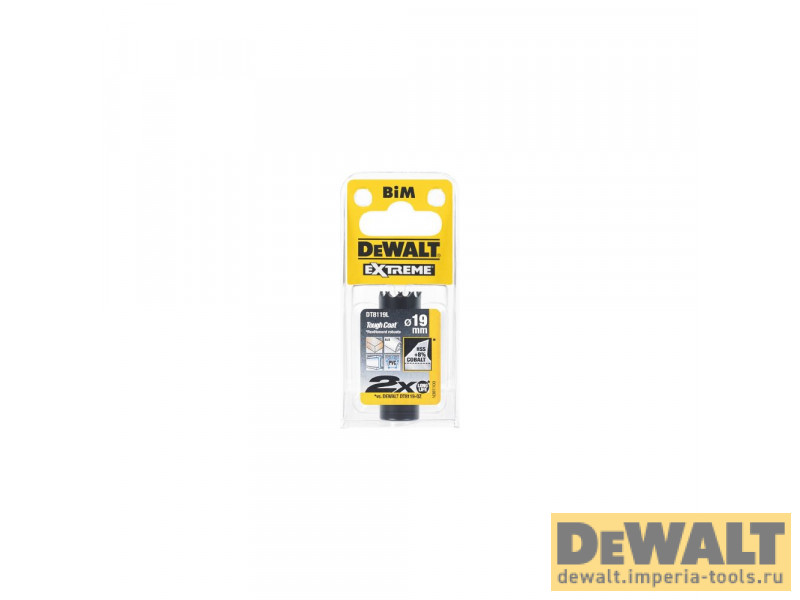 Коронка биметаллическая DeWALT DT8119L, COBALT 8%, M42 19 x 37 мм