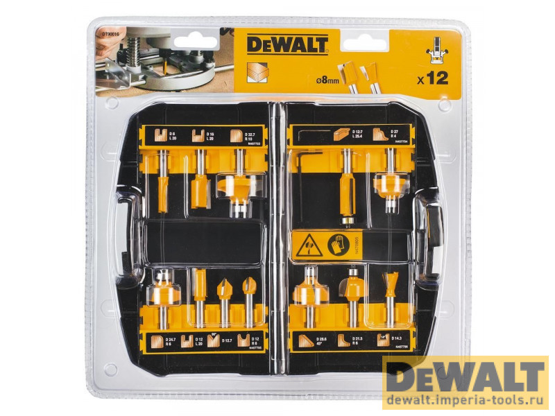 Набор фрез DeWALT DT90016, 12 шт.
