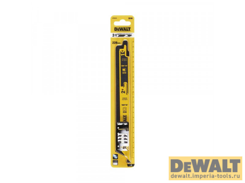 Полотна для сабельных пил Bi-Metal DT2416 DeWALT, 228 мм, TPI 14/18, 5 шт