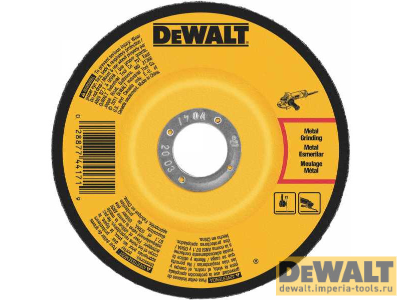 Круг обдирочный по металлу DeWALT DW4543AIA, HP LongLife, 125 x 6 мм