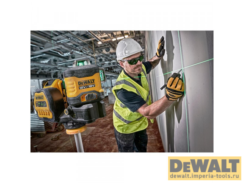 Самовыравнивающийся линейный ЗЕЛЕНЫЙ лазерный уровень DeWALT DCE089NG18