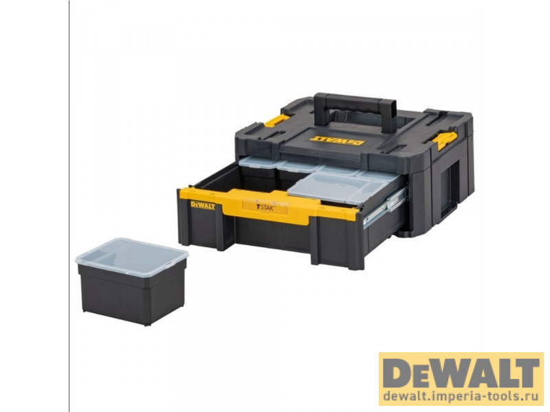 Ящик для инструмента DeWALT TSTAK, (TSTAK III) DWST1-70705, глубокий с 6 контейнерами модульной системы хранения Ящик для инструмента DeWALT TSTAK, (TSTAK III) DWST1-70705, глубокий с 6 контейнерами модульной системы хранения
