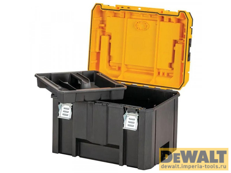 Ящик для инструмента DeWALT TSTAK 2.0 IP54 DWST83343-1, с верхним отделением для хранения принадлежностей