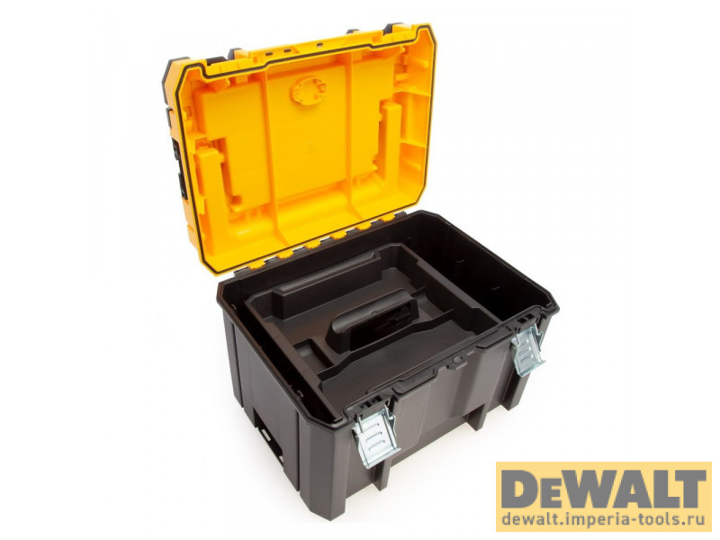 Ящик для инструмента DeWALT TSTAK 2.0 IP54 DWST83343-1, с верхним отделением для хранения принадлежностей