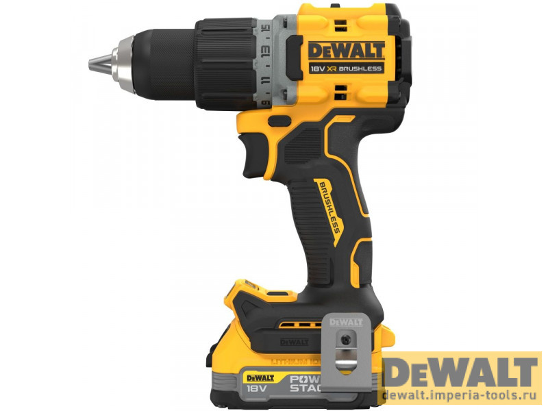 Аккумуляторная безударная бесщеточная дрель-шуруповерт DeWALT DCD800E1T, 18 В, PowerStack 1.7Ач