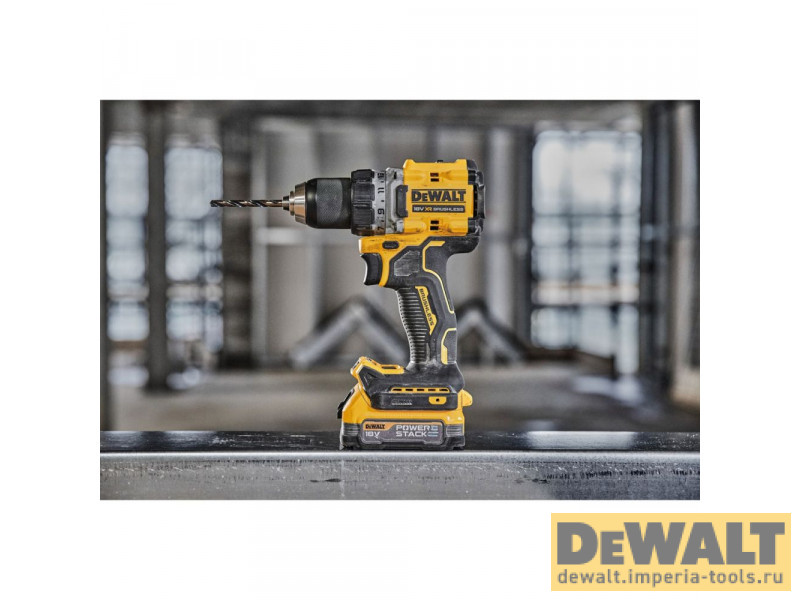 Аккумуляторная безударная бесщеточная дрель-шуруповерт DeWALT DCD800E1T, 18 В, PowerStack 1.7Ач