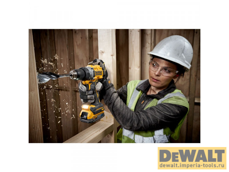 Аккумуляторная безударная бесщеточная дрель-шуруповерт DeWALT DCD800E1T, 18 В, PowerStack 1.7Ач