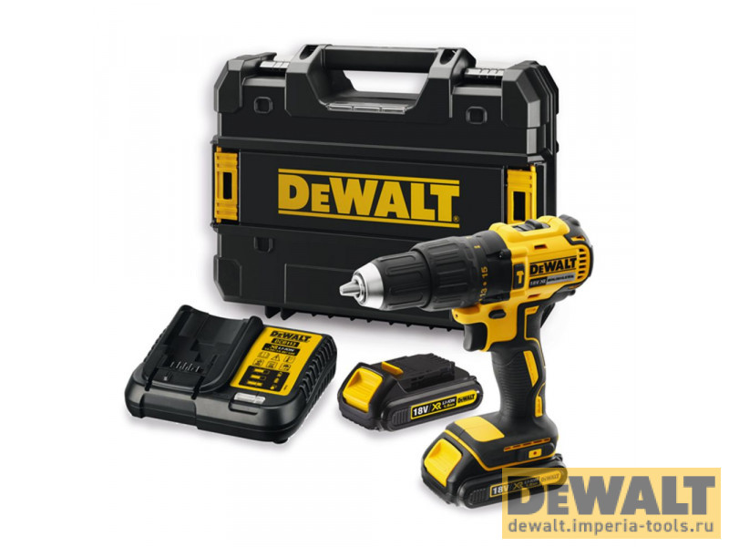Аккумуляторная бесщеточная ударная дрель-шуруповерт DeWALT DCD778S2T, 18 В, 2 АКБ 1.5 Ач, ЗУ