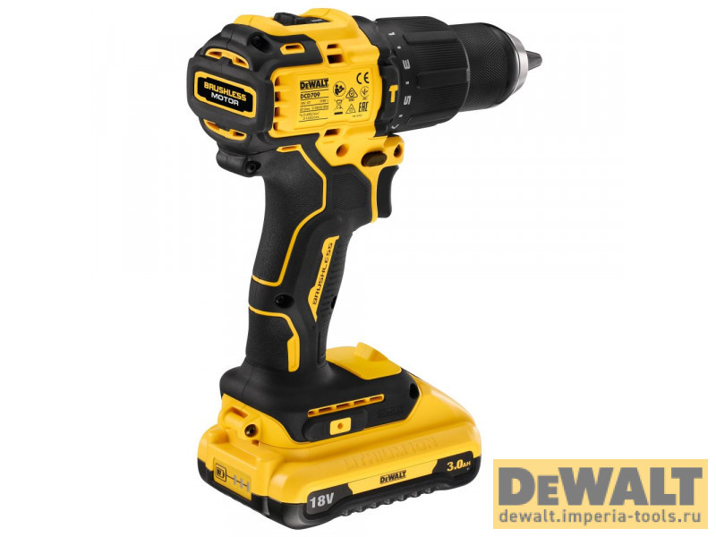Аккумуляторная ударная дрель-шуруповерт DeWALT, 18 В, 1650 об/мин, 28050 уд/мин, с 2 АКБ 3 Ач и ЗУ, в кейсе TSTAK, DCD709L2T Аккумуляторная ударная дрель-шуруповерт DeWALT, 18 В, 1650 об/мин, 28050 уд/мин, с 2 АКБ 3 Ач и ЗУ, в кейсе TSTAK, DCD709L2T