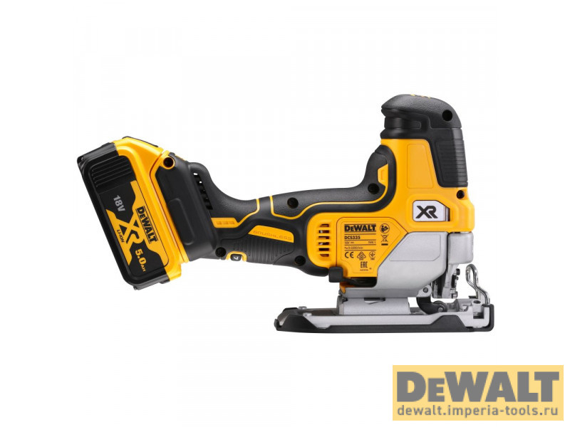 Аккумуляторный лобзик DEWALT DCS335P2, 18 В, 3200 ход/мин, 26 мм, с 2 АКБ 5 Ач и ЗУ, в кейсе TSTAK DCS335P2-QW