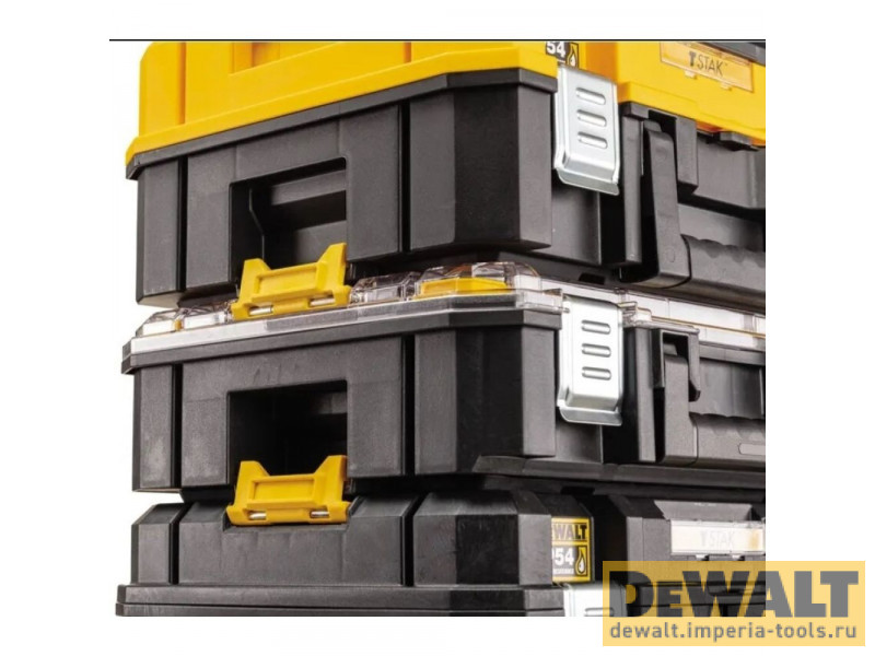 Модульный ящик для инструмента DeWALT TSTAK 2.0 IP54 DWST83344-1, с длинной ручкой Модульный ящик для инструмента DeWALT TSTAK 2.0 IP54 DWST83344-1, с длинной ручкой