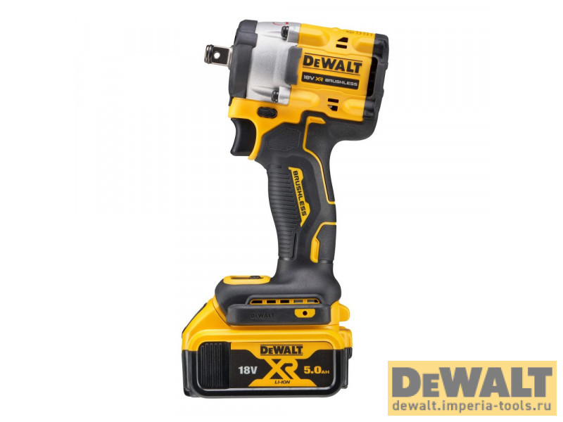 Аккумуляторный бесщеточный гайковерт DeWALT, 18 В, 610 Нм, 2500 об/мин, 3550 уд/мин, с 2 АКБ 5 Ач и ЗУ, в кейсе, DCF921P2T