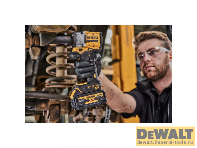 Аккумуляторный бесщеточный гайковерт DeWALT, 18 В, 610 Нм, 2500 об/мин, 3550 уд/мин, с 2 АКБ 5 Ач и ЗУ, в кейсе, DCF921P2T