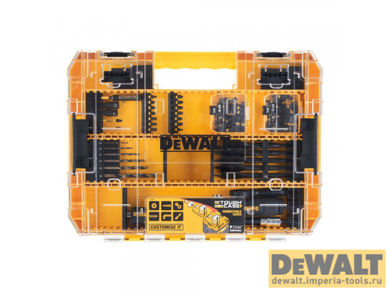 Набор насадка угловая, сверла и биты DeWALT FLEX TORQ DT70776, 85 предметов в пластиковом боксе TSTAK