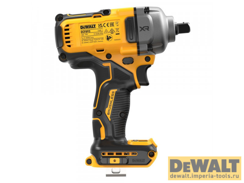 Аккумуляторный гайковёрт DeWALT, 18 В, 1084 Нм, 2000 об/мин, 3250 уд/мин, без АКБ и ЗУ, DCF892N