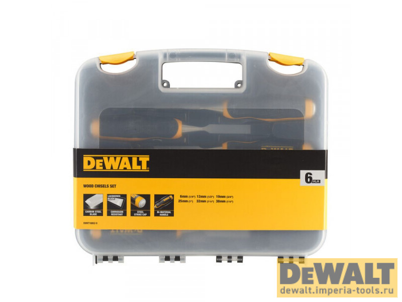 Набор стамесок DeWALT, 6 предметов, DWHT16852-9 Набор стамесок DeWALT, 6 предметов, DWHT16852-9