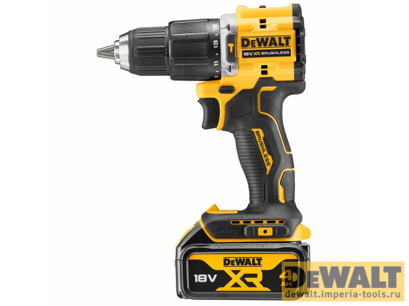Аккумуляторная бесщеточная ударная дрель DEWALT, 18 В, 1650 об/мин, 28050 уд/мин, с 2 АКБ 4 Ач и ЗУ, в кейсе TSTAK, DCD100YM2T