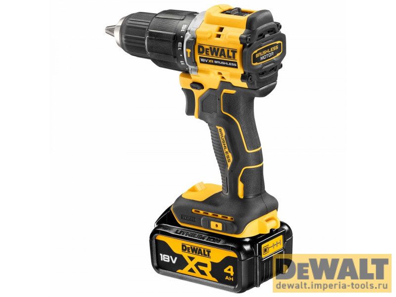 Аккумуляторная бесщеточная ударная дрель DEWALT, 18 В, 1650 об/мин, 28050 уд/мин, с 2 АКБ 4 Ач и ЗУ, в кейсе TSTAK, DCD100YM2T