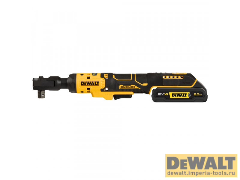 Аккумуляторный угловой гайковерт DEWALT, 18 В, с трещоткой, 95 Нм, 250 об/мин, с АКБ 2 Ач и ЗУ, в сумке, DCF512D1 Аккумуляторный угловой гайковерт DEWALT, 18 В, с трещоткой, 95 Нм, 250 об/мин, с АКБ 2 Ач и ЗУ, в сумке, DCF512D1
