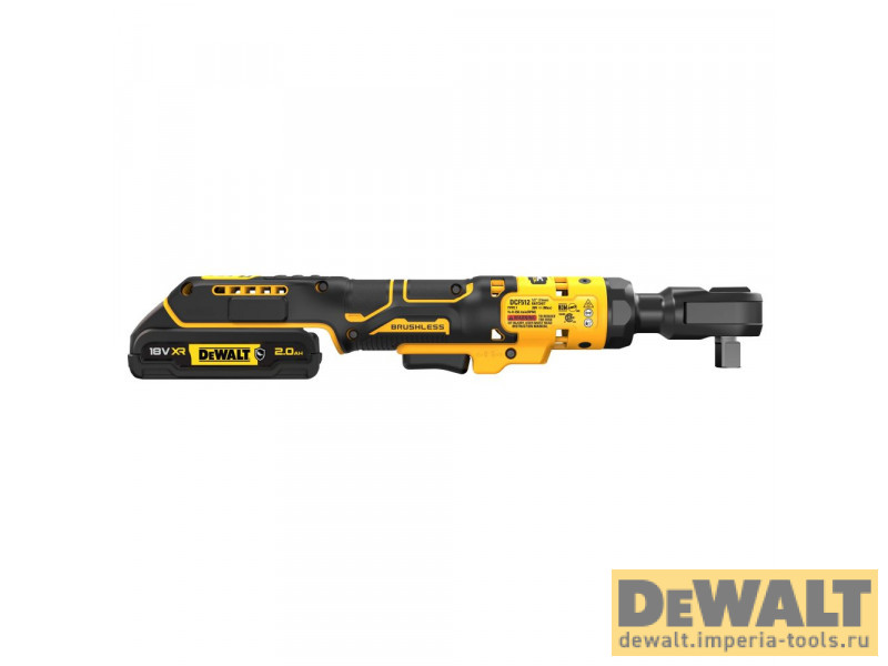 Аккумуляторный угловой гайковерт DEWALT, 18 В, с трещоткой, 95 Нм, 250 об/мин, с АКБ 2 Ач и ЗУ, в сумке, DCF512D1 Аккумуляторный угловой гайковерт DEWALT, 18 В, с трещоткой, 95 Нм, 250 об/мин, с АКБ 2 Ач и ЗУ, в сумке, DCF512D1