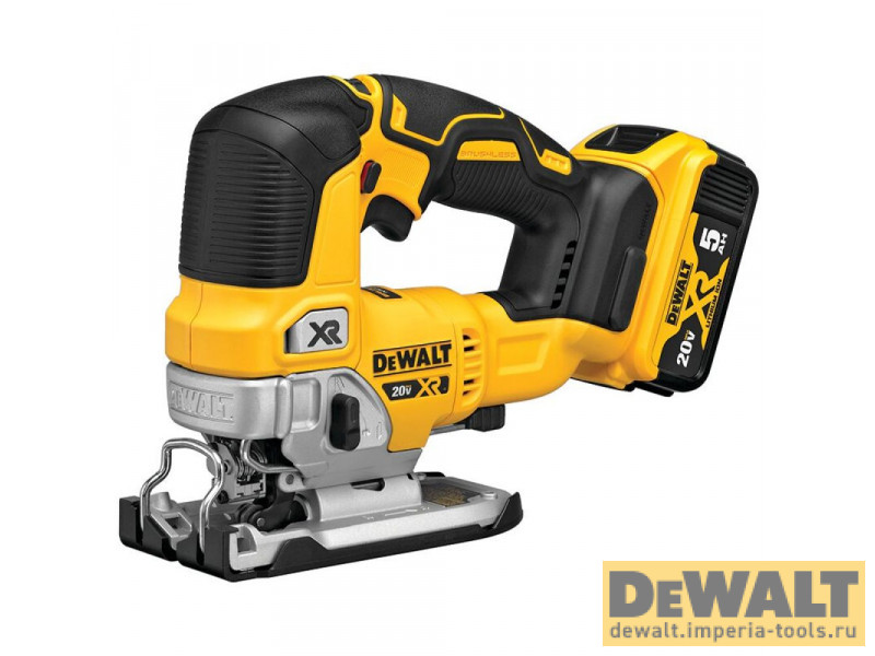 Аккумуляторный бесщёточный лобзик DEWALT, 18 В, 3200 ход/мин, с 2 АКБ 5 Ач и ЗУ, в кейсе TSTAK, DCS334P2