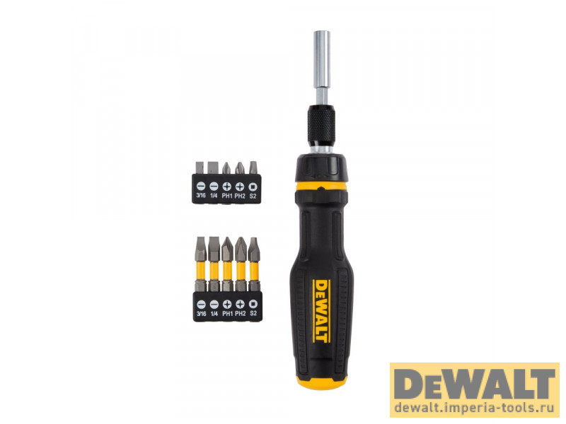Отвертка DEWALT, телескопическая, со сменными битами, 10 бит, DWHT68001-0