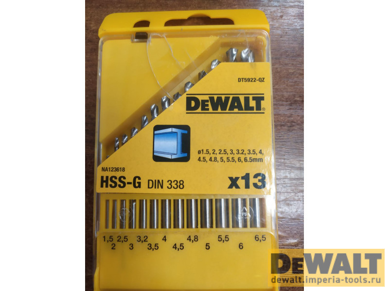 Набор сверл DeWALT DT5922, по металлу HSS-G, 1.5-6.5, 13 шт. (Уценка) Набор сверл DeWALT DT5922, по металлу HSS-G, 1.5-6.5, 13 шт. (Уценка)