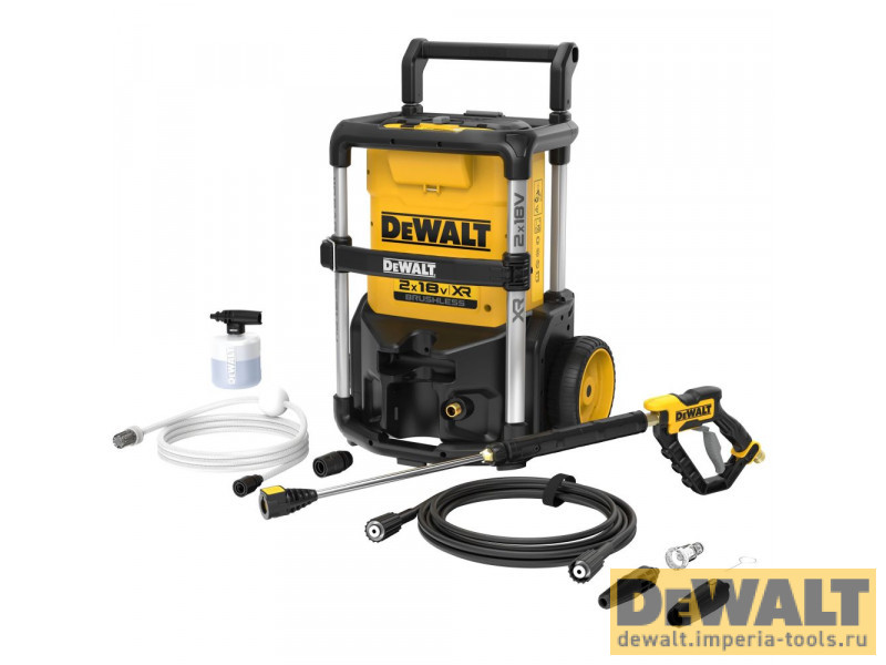 Аккумуляторная мойка высокого давления DEWALT DCMPW1600N, 2х18 В, 110 бар, 330 л/ч, без АКБ и ЗУ (DCMPW1600N-XJ)