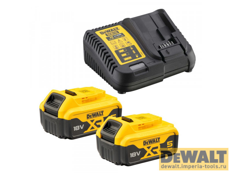 Аккумуляторный набор DEWALT DCK266P2T, 18 В: ударная дрель-шуруповерт DCD796 + шуруповерт DCF887, с 2 АКБ 5 Ач и ЗУ, в кейсе TSTAK