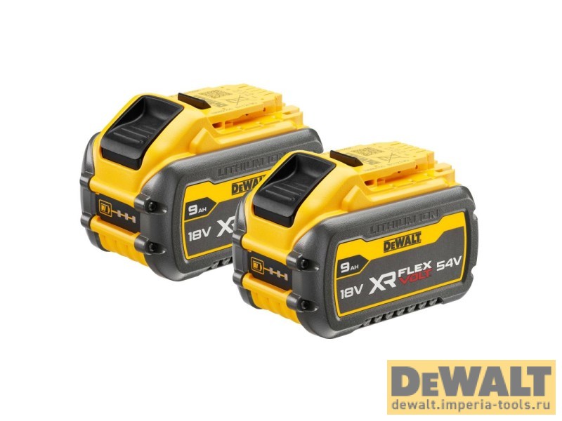 Набор DEWALT DCB132X2: 2 АКБ DCB547, Li-Ion, 18/54 В, 9/3 Ач и двойное зарядное устройство DCB132, 12/14.4/18/54 В, 2x4 А