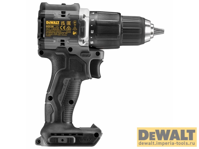 Аккумуляторная ударная дрель-шуруповерт DeWALT DCD100NT, 18 В, без АКБ и ЗУ в кейсе TSTAK