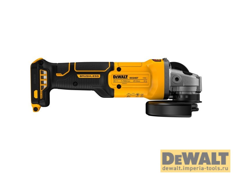 Аккумуляторная угловая шлифмашина DeWALT DCG407NT, 18 В, без АКБ и ЗУ, в кейсе TSTAK
