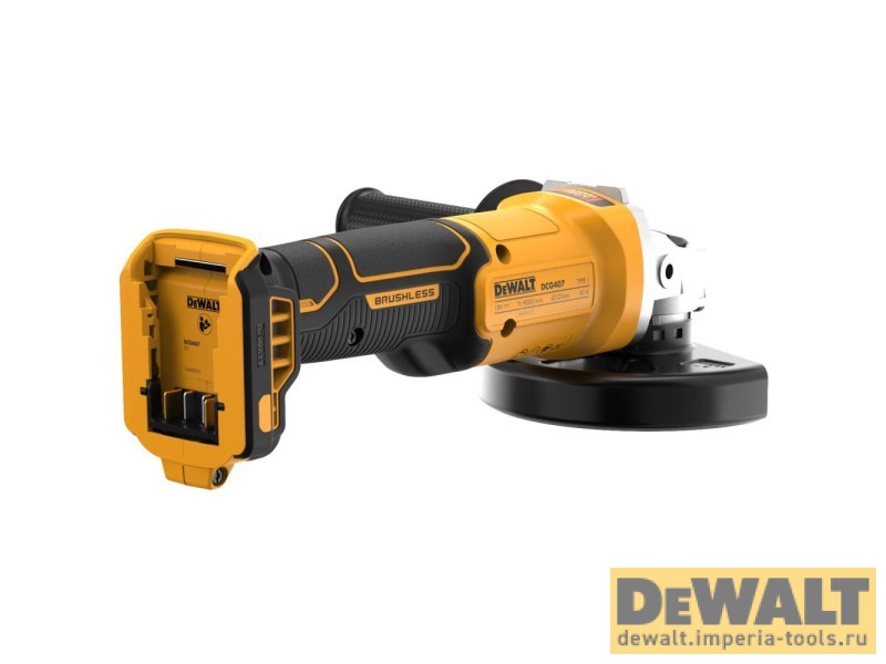 Аккумуляторная угловая шлифмашина DeWALT DCG407NT, 18 В, без АКБ и ЗУ, в кейсе TSTAK