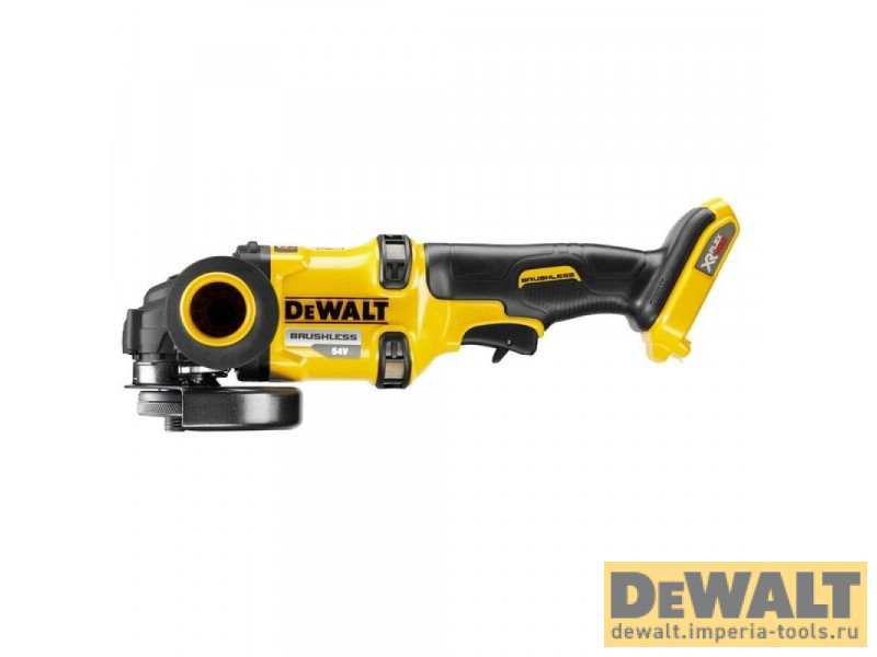 Бесщеточная аккумуляторная угловая шлифовальная машина DeWALT, 54 В, 125 мм, 9000 об/мин, без АКБ и ЗУ, в кейсе, DCG418NT Бесщеточная аккумуляторная угловая шлифовальная машина DeWALT, 54 В, 125 мм, 9000 об/мин, без АКБ и ЗУ, в кейсе, DCG418NT