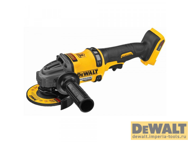 Бесщеточная аккумуляторная угловая шлифовальная машина DeWALT, 54 В, 125 мм, 9000 об/мин, без АКБ и ЗУ, в кейсе, DCG418NT Бесщеточная аккумуляторная угловая шлифовальная машина DeWALT, 54 В, 125 мм, 9000 об/мин, без АКБ и ЗУ, в кейсе, DCG418NT