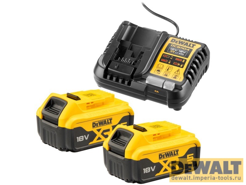 Набор аккумуляторный DeWALT DCK2026P2T, 18 В: дрель-шуруповерт DCD805 + УШМ DCG405, с 2 АКБ 5 Ач и ЗУ, в кейсе TSTAK