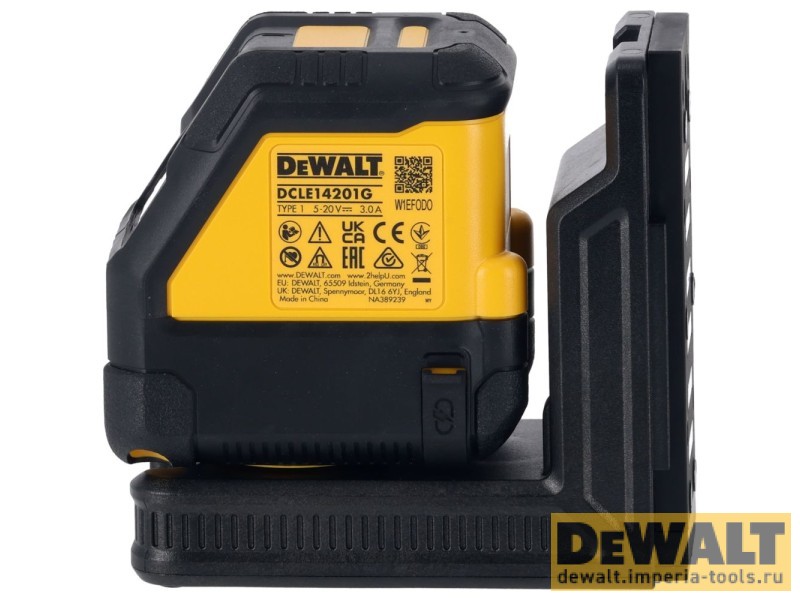 Аккумуляторный лазерный нивелир DeWALT DCLE14201GB, зеленый луч 45 м, со встроенной АКБ, в чехле